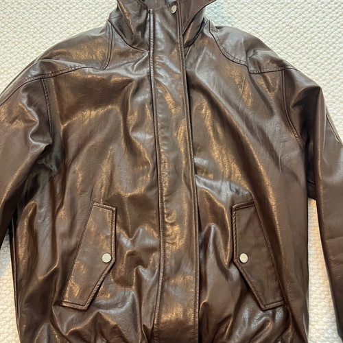 Bershka leather jacket new, brown, size XS