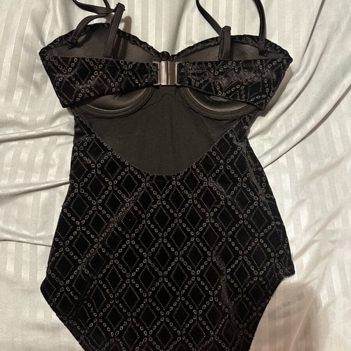 Vassia Kostara velvet bodysuit like new, size S, black