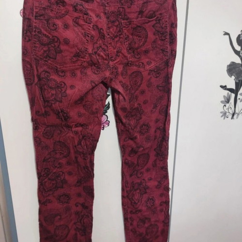 Gina Benotti corduroy pants with patterns, burgundy, size L
