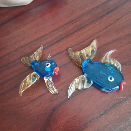Murano miniature fish collectibles, set of 3