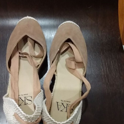 Espadrilles SKA with laces, like new, beige size 39