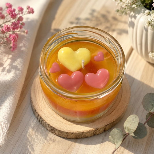 Handmade candle new from soy and gel with candy floss scent