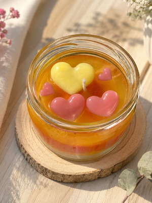 Handmade candle new from soy and gel with candy floss scent