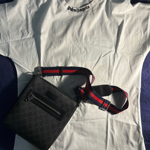 Palm Angels oversized unisex T shirt size large used, white with black logo