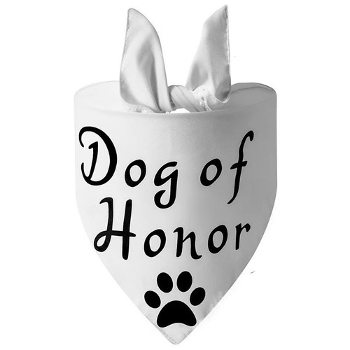 Dog of Honor white wedding dog bandana new