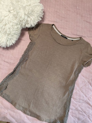 Short-sleeve blouse used, brown, sizes S and M