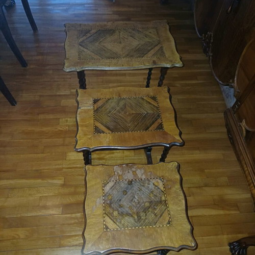 Furniture set used with dining table, six chairs, buffet, and accessories