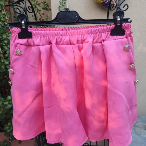 Fuchsia fabric shorts one size made in Italy new