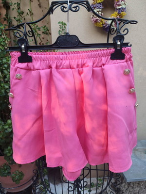 Fuchsia fabric shorts one size made in Italy new