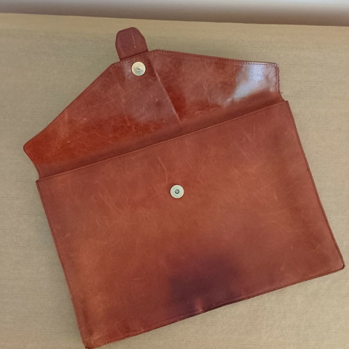 Leather briefcase like new, natural tan color
