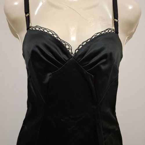 Dolce & Gabbana Black Satin-Look Cocktail Mini Dress IT 40 like new