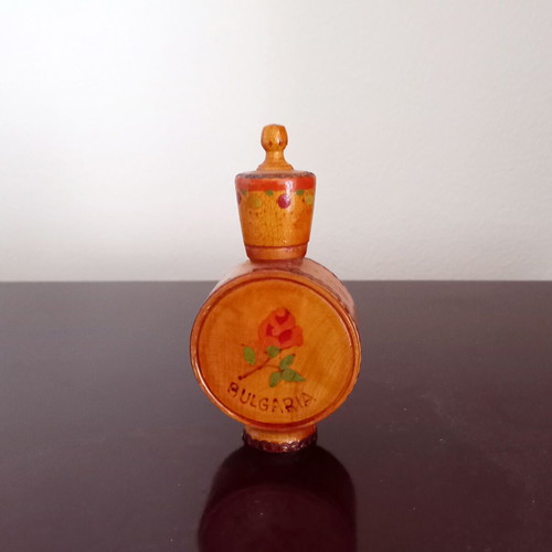 Vintage Bulgarian Baklitsa wooden parfum bottle used