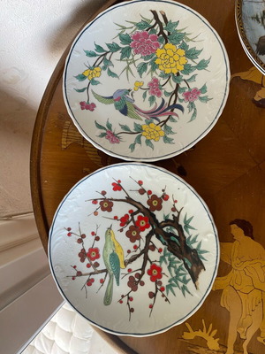 Enesco decorative wall plates used, Asian style, porcelain 1970-1980