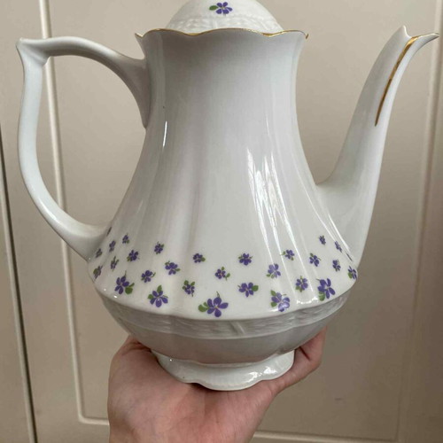 Scherzer Bavaria porcelain tea set used with 6 cups and saucers