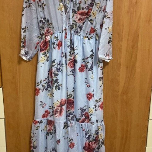 Christina Beautiful Life floral dress new, maxi, baby blue, size large