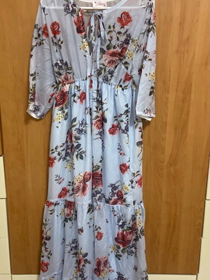 Christina Beautiful Life floral dress new, maxi, baby blue, size large
