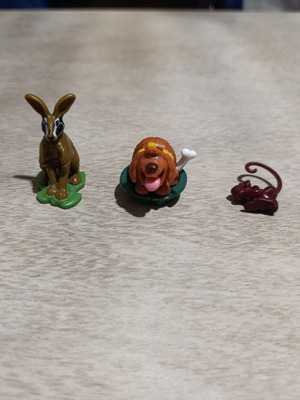 Kinder Natoons figures set of 3 used animals