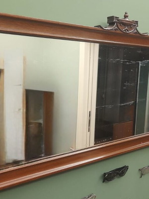 Large George III style neoclassical mirror used with wooden frame