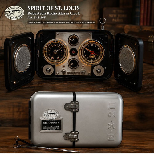 Spirit of St. Louis Robertson N-X-211 Radio Alarm Clock, vintage