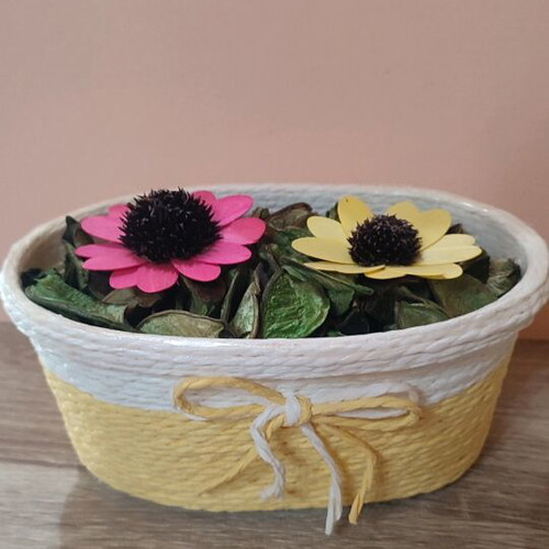 Basket with dried flowers like new