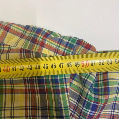 Ralph Lauren Y2K 90s Fun Oxford Yellow Blocked Short Sleeve Shirt XL