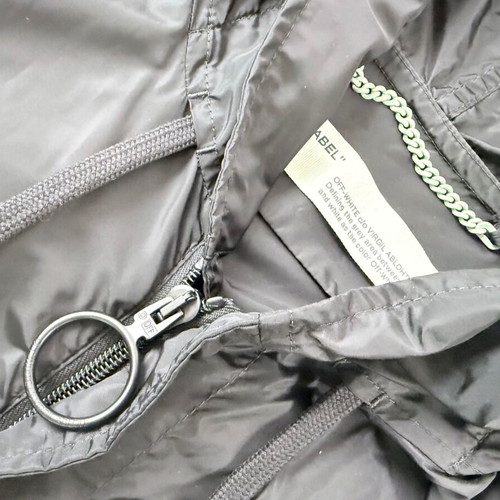 Off-White Unfinished Raincoat FW19 black, like new, size XS fits L