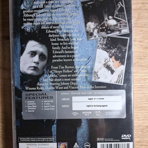 Edward Scissorhands DVD used, drama fantasy romance