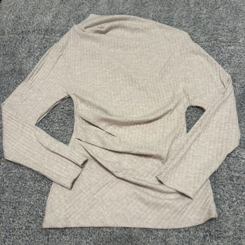 Zara women’s cream weaved long sleeve top like new