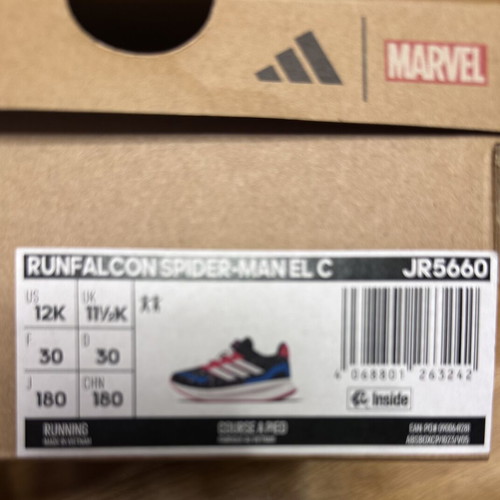 Adidas Run Falcon Spider shoes used, size 30, multicolor