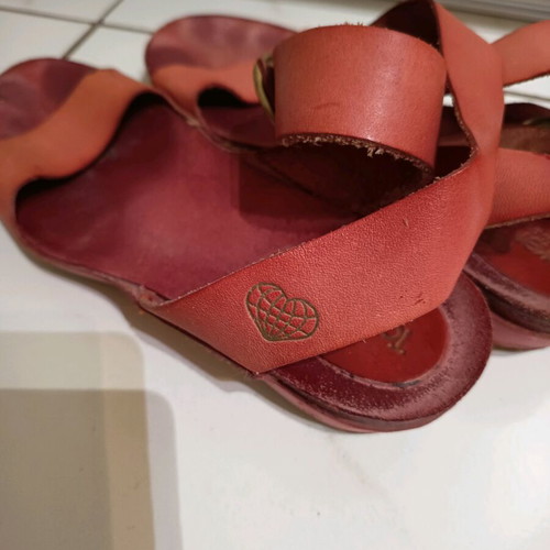 Take Me leather sandals used, size 40, red, made in Spain