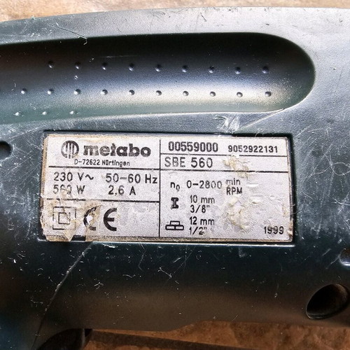 Metabo SBE 560 impact drill used 560W