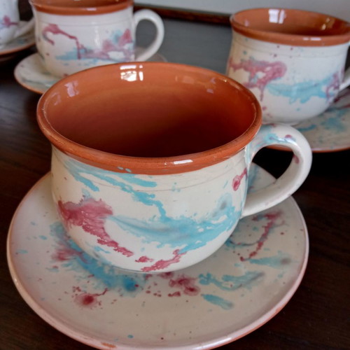 Ceramic traditional cups from Sifnos, new set of 6