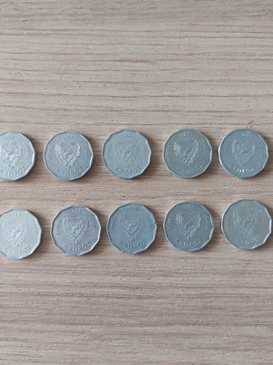 Νομίσματα 5 mils Κύπρου μεταχειρισμένα, πακέτο 10 από το 1982