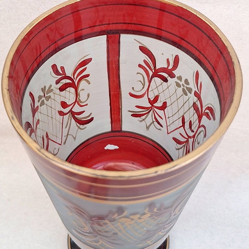Decorative glass used, hand-painted, vintage