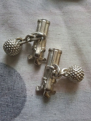 Sterling silver golf sticks cufflinks used