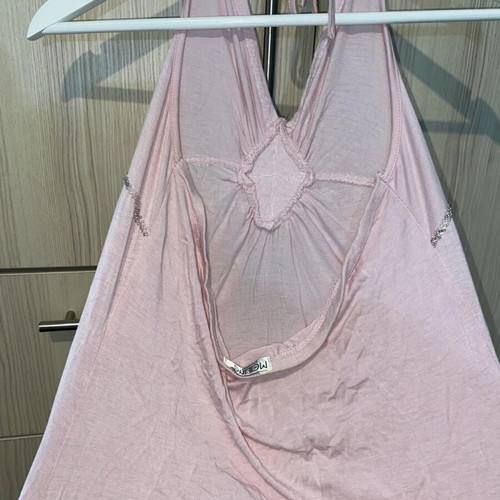 Halter top pink used with shiny details size M