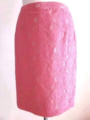 Φούστα H&M ροζ δαντελένια με φόδρα και φερμουάρ, σαν καινούργια