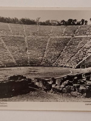 Postcard Theatron Epidavrou black and white used