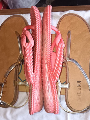 Plastic slippers and Voi&Noi sandals used, size 40-41, brown and pink