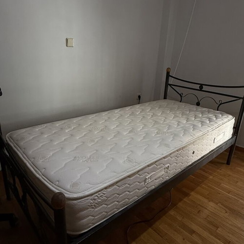 Metal single bed with Candia mattress used, 100x200 cm