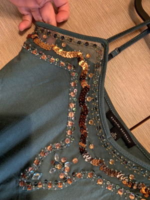 Banana Republic top like new, green with sequins, size S