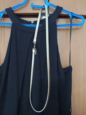 Body Flirt black maxi dress new, size 46/48, gold belt