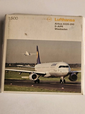 Herpa Lufthansa Airbus A320-200 D-AIPK Wiesbaden μοντέλο 1:500 σαν καινούργιο