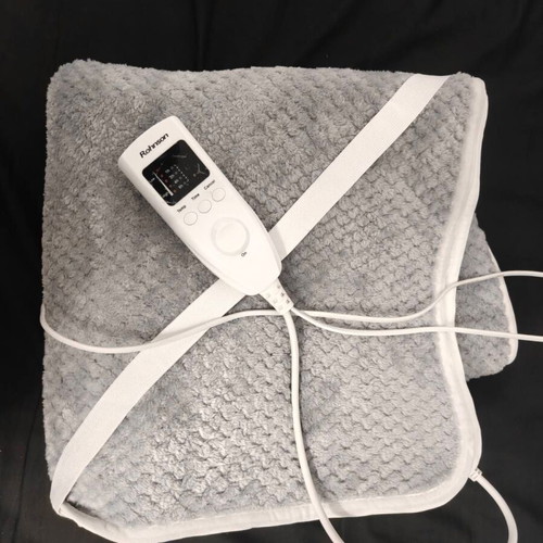 Rohnson single electric blanket washable with timer gray 150x80cm like new