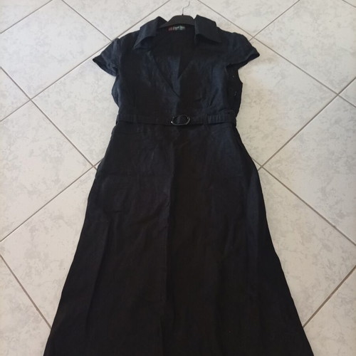 Black midi linen dress like new, very elegant