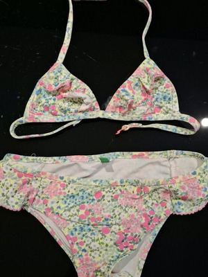 Benetton girls' swimsuit 8 years used, multicolored