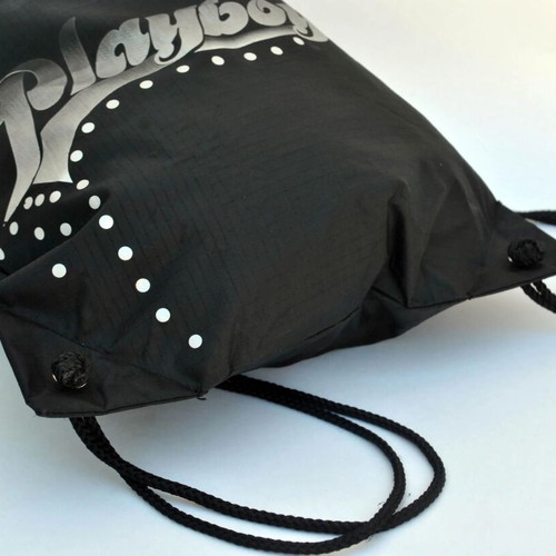 Playboy Black Drawstring Backpack Nylon like new