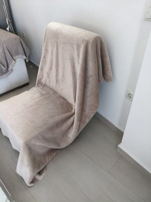 Fleece blankets set of 2 used, beige and pudra, 160x180 cm each