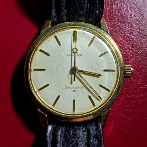 Omega Seamaster 30 wristwatch, gold plated, men's, 33mm