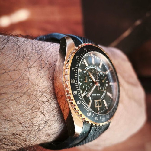 Guess Collection Chronograph GC 35502G men's watch used, black and gold